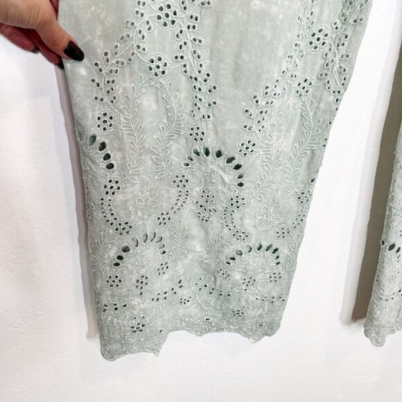 Young Fabulous & Broke Geneva Eyelet split wide leg pants Size XS Embroidered - Picture 11 of 12